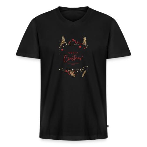 Merry Christmas Typography Design - Men's Premium Organic V-Neck T-Shirt