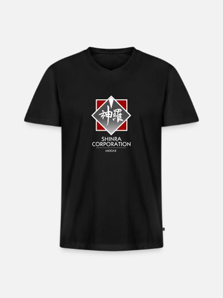 shinra - Men's Premium Organic V-Neck T-Shirt - black