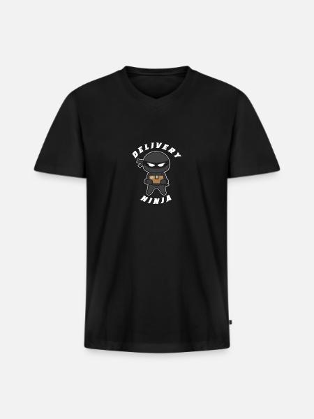 Delivery Ninja - Men's Premium Organic V-Neck T-Shirt - black