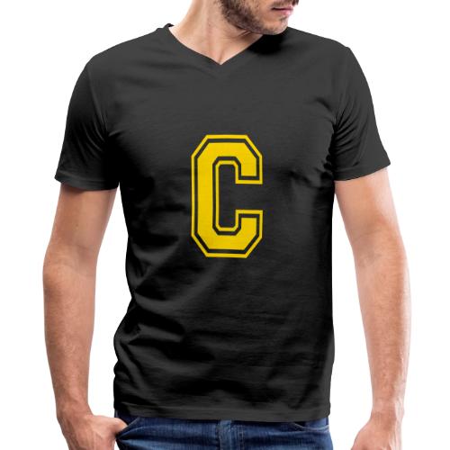 Letter C – Capital Athletic Alphabet Monogram - Men's Premium Organic V-Neck T-Shirt