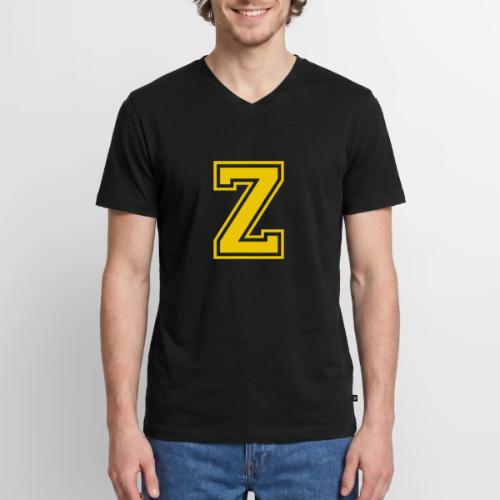 Letter Z – Capital Athletic Alphabet Monogram - Men's Premium Organic V-Neck T-Shirt