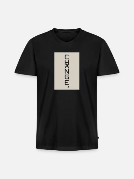 Vertical Change Rope Art - Men's Premium Organic V-Neck T-Shirt - black