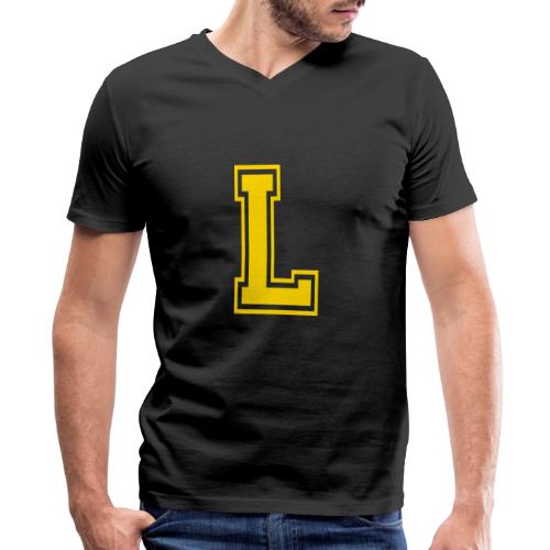 Letter L – Capital Athletic Alphabet Monogram - Men's Premium Organic V-Neck T-Shirt