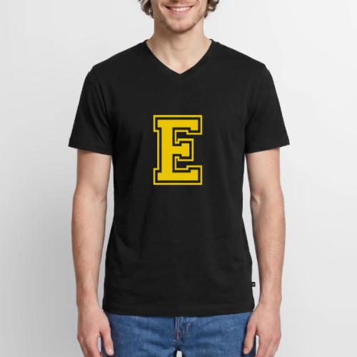 Letter E – Capital Athletic Alphabet Monogram - Men's Premium Organic V-Neck T-Shirt