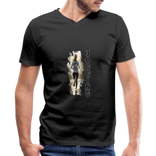 Jogging: Run into Motion - Men's Premium Organic V-Neck T-Shirt