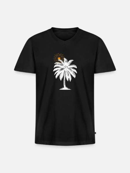 Coconut Tree - Men's Premium Organic V-Neck T-Shirt - black