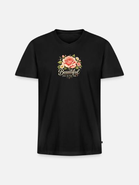 Unique Touch - Men's Premium Organic V-Neck T-Shirt - black