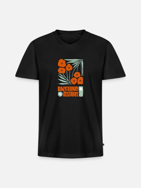 Anything Is Possible Poppies - Men's Premium Organic V-Neck T-Shirt - black