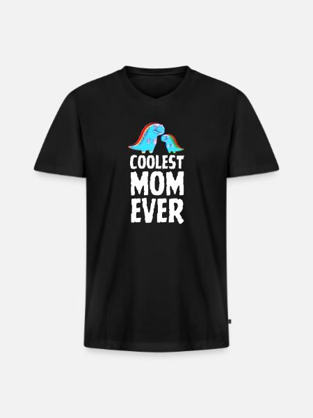 Coolest Mom Ever Dino Tee - Men's Premium Organic V-Neck T-Shirt - black