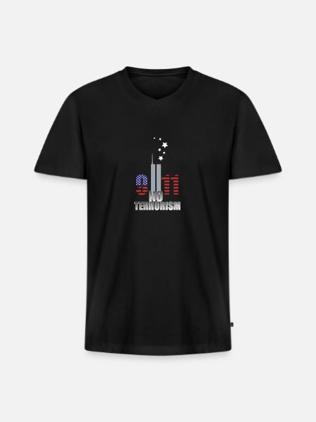 911 September - Men's Premium Organic V-Neck T-Shirt - black