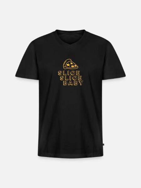 Slice Slice Baby - Men's Premium Organic V-Neck T-Shirt - black