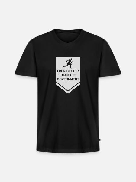 run better than government - Men's Premium Organic V-Neck T-Shirt - black