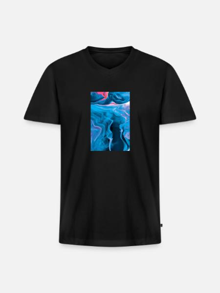 Blue Smoke - Men's Premium Organic V-Neck T-Shirt - black