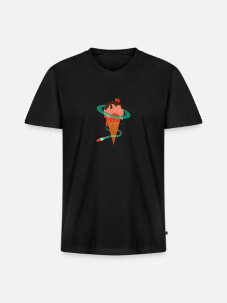 Ice Cream Planet - Men's Premium Organic V-Neck T-Shirt - black