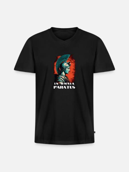 Latin Quote Roman Soldier - Men's Premium Organic V-Neck T-Shirt - black