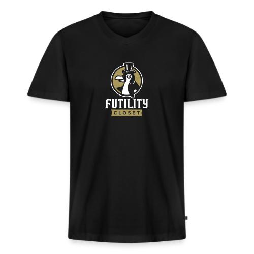 Futility Closet Logo - Reversed - Men's Premium Organic V-Neck T-Shirt
