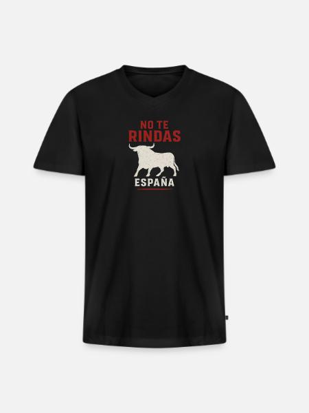No Te Rindas Espana Bull - Men's Premium Organic V-Neck T-Shirt - black