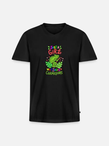 Chameleon - Men's Premium Organic V-Neck T-Shirt - black