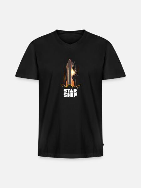 Star Ship Mars - Dark - Men's Premium Organic V-Neck T-Shirt - black
