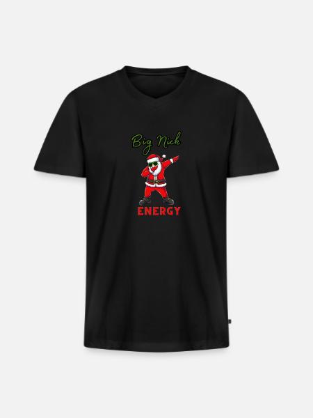 Big Nick Energy Santa - Men's Premium Organic V-Neck T-Shirt - black