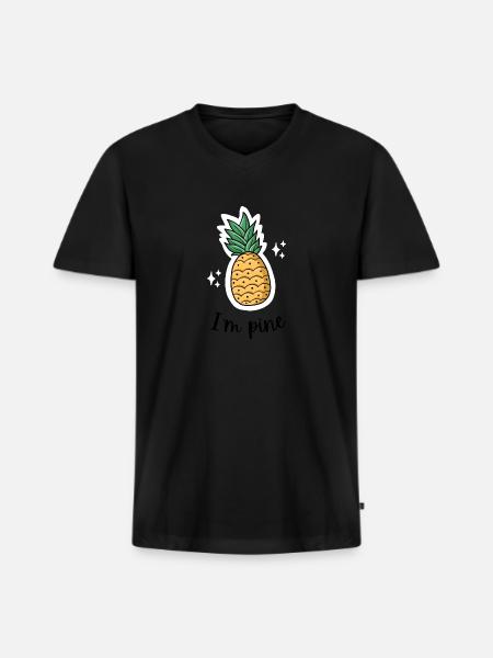 I'm pine - Men's Premium Organic V-Neck T-Shirt - black