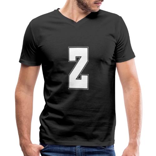 White Letter Z – Varsity Alphabet Monogram - Men's Premium Organic V-Neck T-Shirt