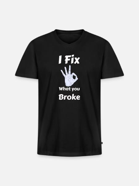 Mechanic - Men's Premium Organic V-Neck T-Shirt - black
