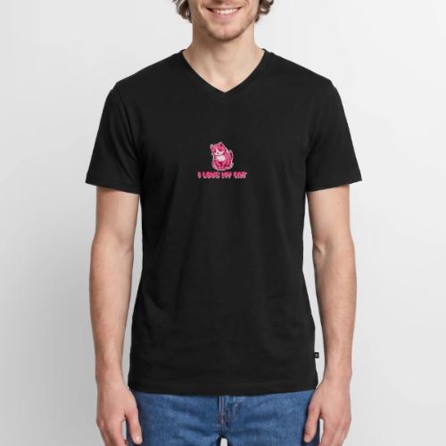 I love my cat - Men's Premium Organic V-Neck T-Shirt