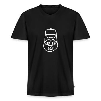 Young Jack - Men's Premium Organic V-Neck T-Shirt - black - Front - AI Model Male 178 light (178cm)