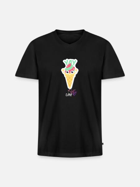 ice cream - Men's Premium Organic V-Neck T-Shirt - black