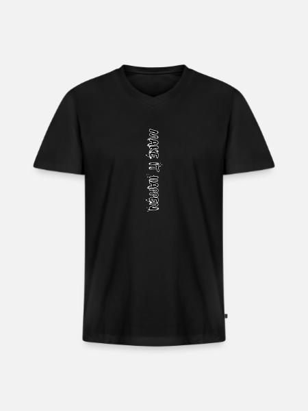 Make It Happen - Men's Premium Organic V-Neck T-Shirt - black