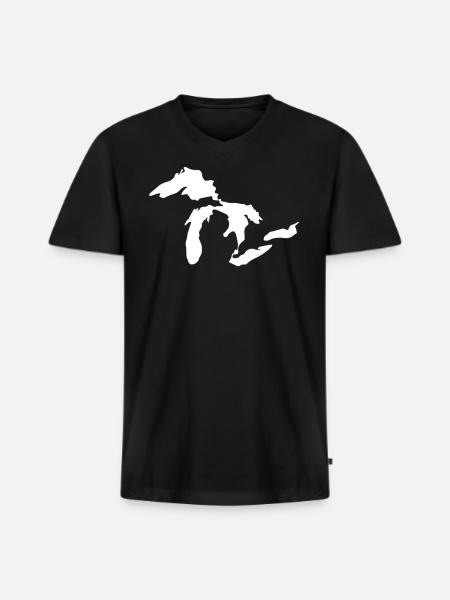 Great lakes white - Men's Premium Organic V-Neck T-Shirt - black