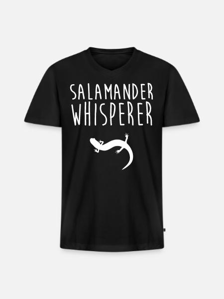 Salamander Tshirt - Men's Premium Organic V-Neck T-Shirt - black