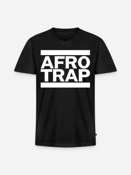 Afro Trap - Men's Premium Organic V-Neck T-Shirt - black