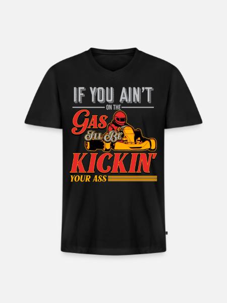 Go Kart - Men's Premium Organic V-Neck T-Shirt - black