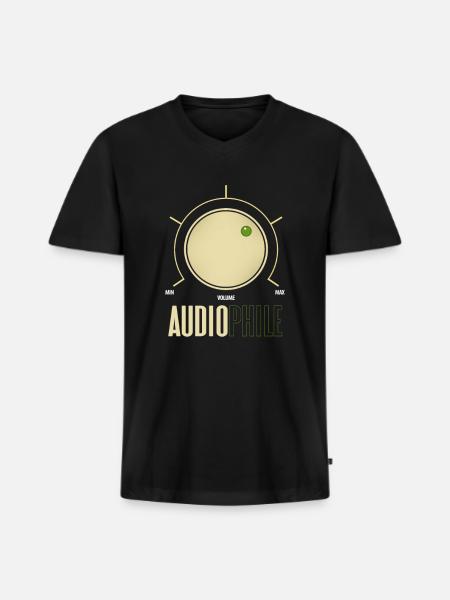 Audiophile - Men's Premium Organic V-Neck T-Shirt - black