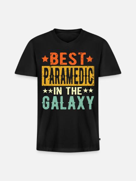 Best Paramedic Ever Paramedic Gift - Men's Premium Organic V-Neck T-Shirt - black