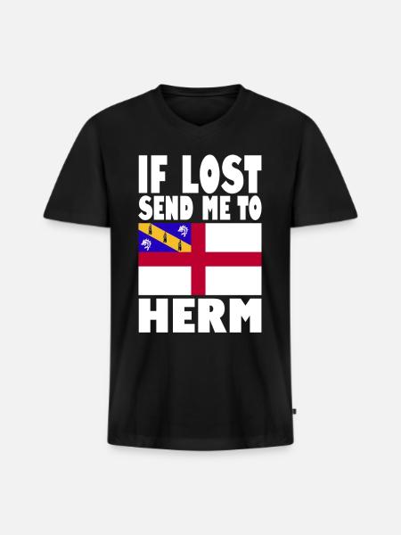 Herm Flag Saying - Men's Premium Organic V-Neck T-Shirt - black