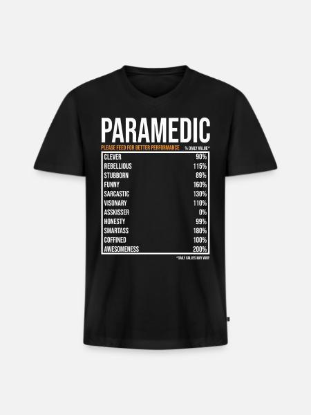 Paramedic Daily Value funny Paramedic - Men's Premium Organic V-Neck T-Shirt - black