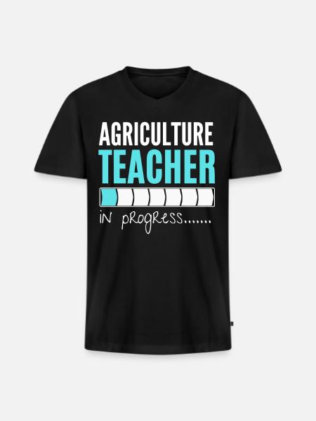 agriculture teacher in progress - Men's Premium Organic V-Neck T-Shirt - black
