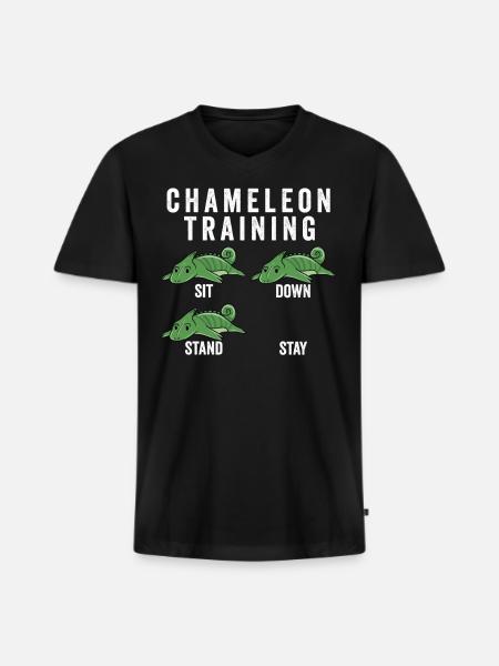 Chameleon Training - Men's Premium Organic V-Neck T-Shirt - black