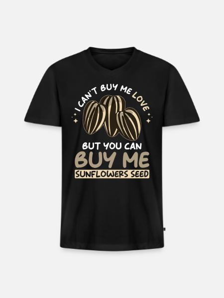 Sunflower Seeds - Men's Premium Organic V-Neck T-Shirt - black
