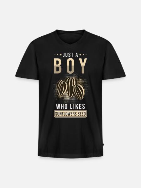 Sunflower Seeds - Men's Premium Organic V-Neck T-Shirt - black