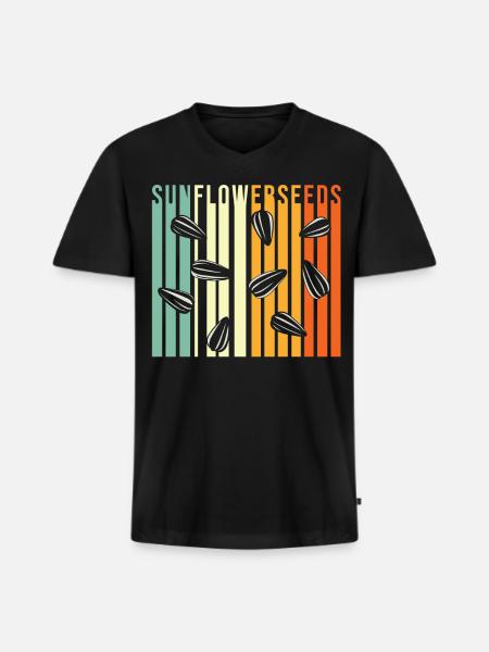 Sunflower Seeds - Men's Premium Organic V-Neck T-Shirt - black