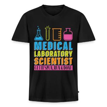 Lab Tech Medical Laboratory Technician Chemist - Men's Premium Organic V-Neck T-Shirt - black - Front - AI Model Male 178 light (178cm)