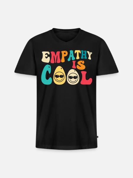 Empathy Is Cool - Men's Premium Organic V-Neck T-Shirt - black