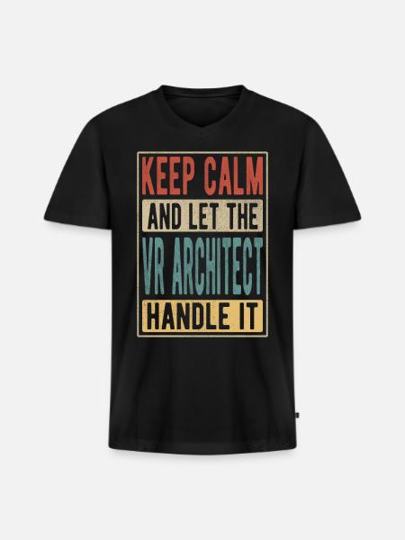 Vr Architect Retro Gift - Men's Premium Organic V-Neck T-Shirt - black