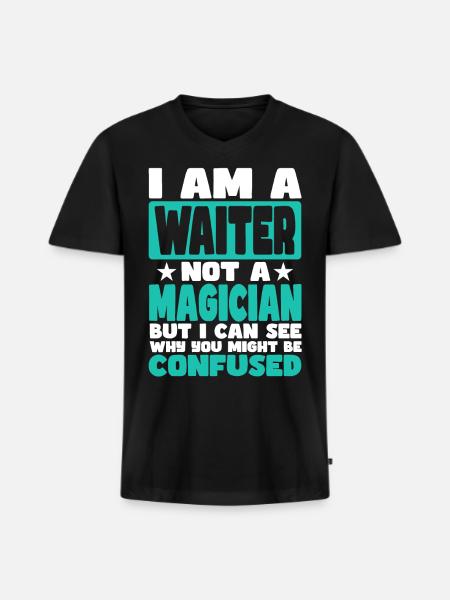 Waiter - Men's Premium Organic V-Neck T-Shirt - black
