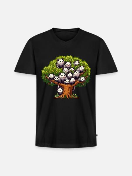 Opossums Tree - Men's Premium Organic V-Neck T-Shirt - black