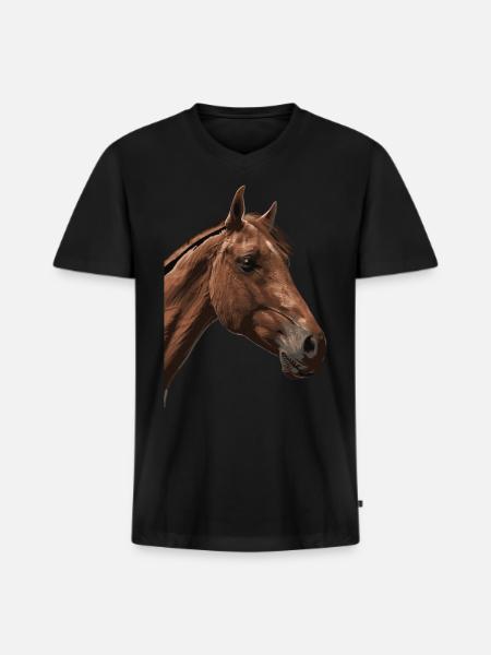 Horse - Men's Premium Organic V-Neck T-Shirt - black